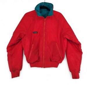 Vintage‎ Columbia Red Reversible Puffer Bomber Jacket Men M 80s 90s Thinsulate